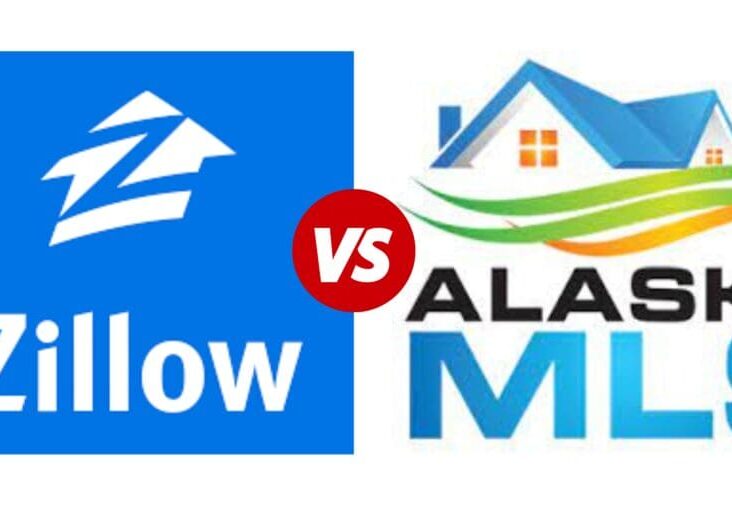 A picture of two different logos for zillow and alaska mls.