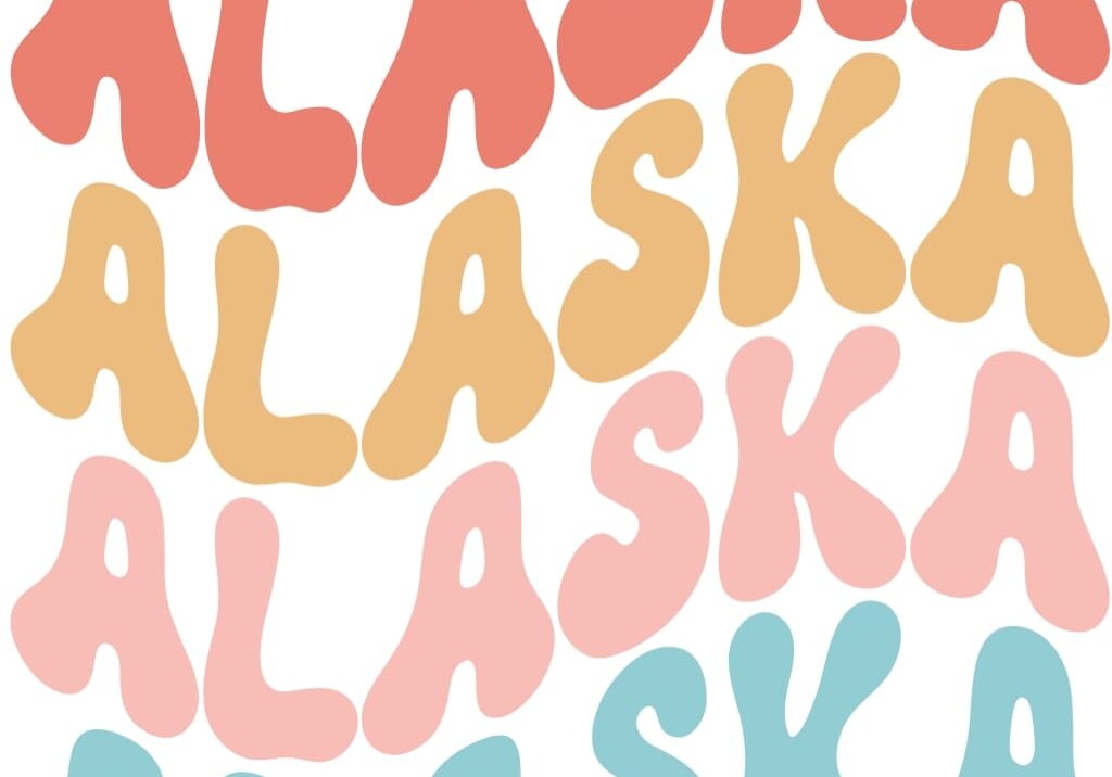 A bunch of alaska letters are in different colors